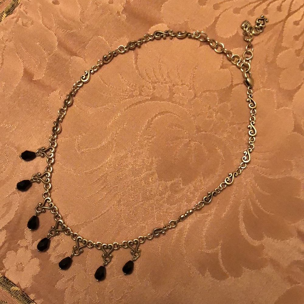 Brighton VIVALDI black crystal drop necklace
